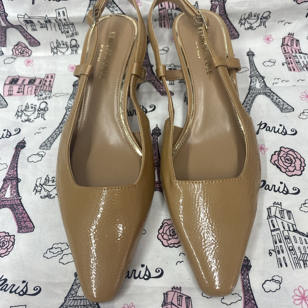 Kenneth Cole Melissa Slingback Heels Tan Womens 8.5